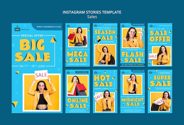 Modèle d'histoires instagram de grande vente