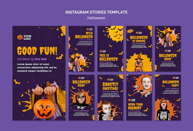 PSD modèle d'histoires instagram d'halloween