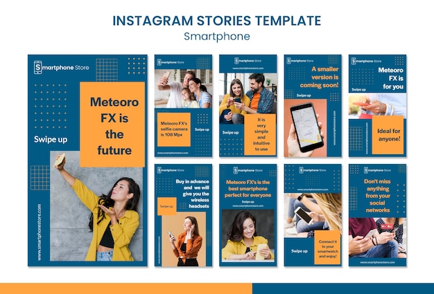 PSD modèle d'histoires instagram de magasin de smarphone