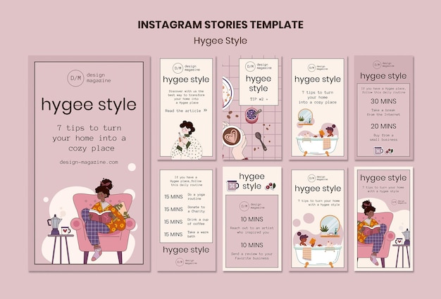 Modèle D'histoires Instagram De Style Hygge