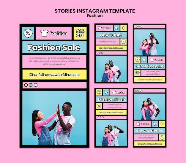 PSD modèle d'histoires instagram de vente de mode