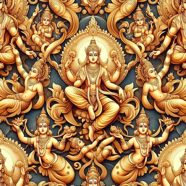 PSD modèle hyperréaliste du dieu hindou rama navami illustration