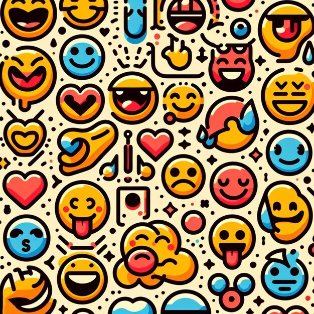 Modèle Hyperréaliste D'emoticone Souriante Avatar Emoji Design Fantaisiste Texture De Tissu Sans Couture