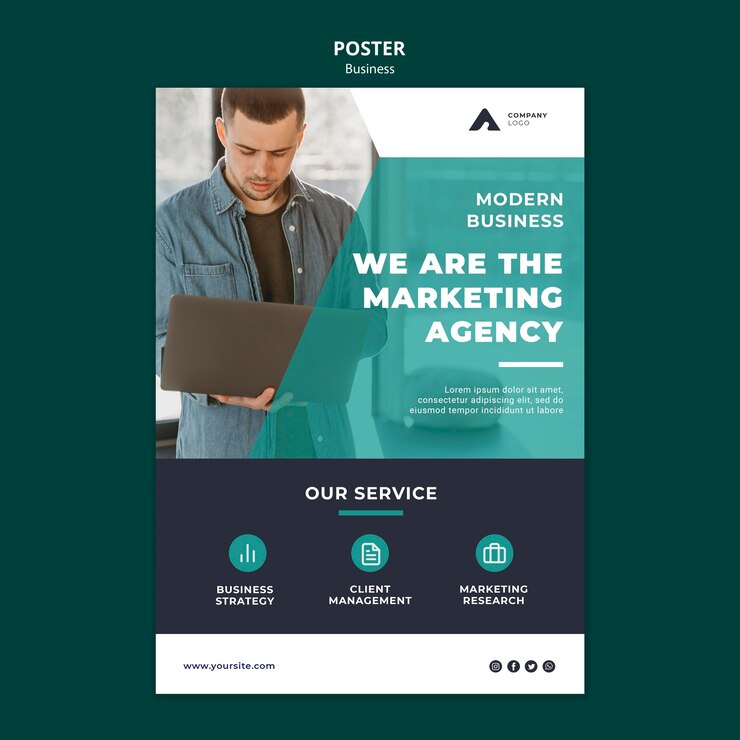 PSD modèle d'impression d'agence de marketing