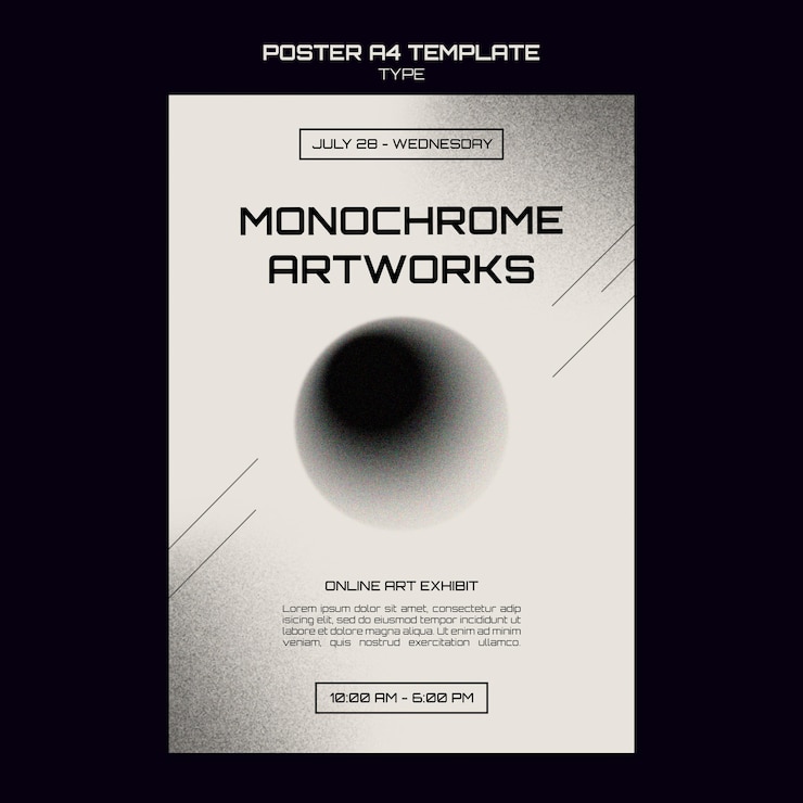 PSD modèle d'impression d'art monochrome