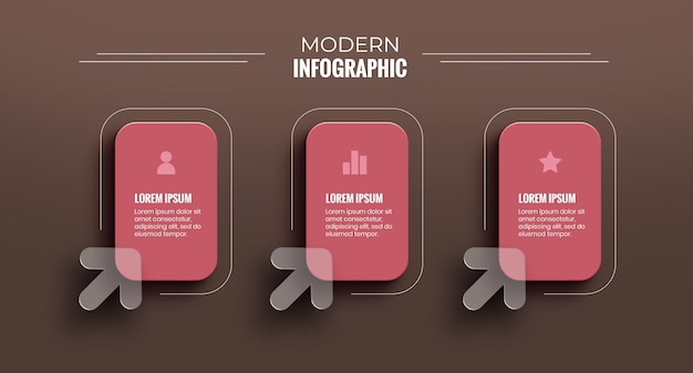 Modèle d'infographie 3D à effet de verre