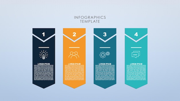 modèle d'infographie pour les étapes du processus métier