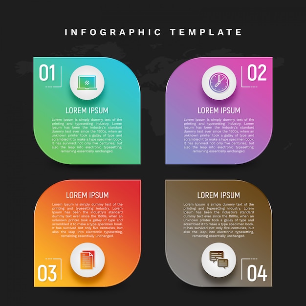 Modèle infographique coloré dans le style de bannière