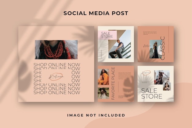 Modèle Instagram de publication de médias sociaux carrés