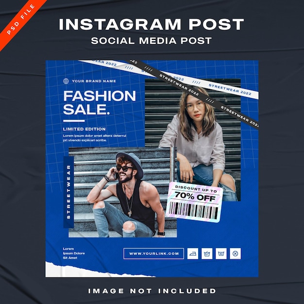 Modèle Instagram De Publication De Médias Sociaux De Mode Urbaine PSD Premium