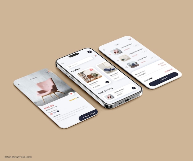 Modèle d'interface d'application sur l'écran du téléphone