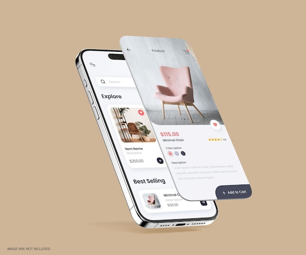 Modèle d'interface d'application sur l'écran du téléphone