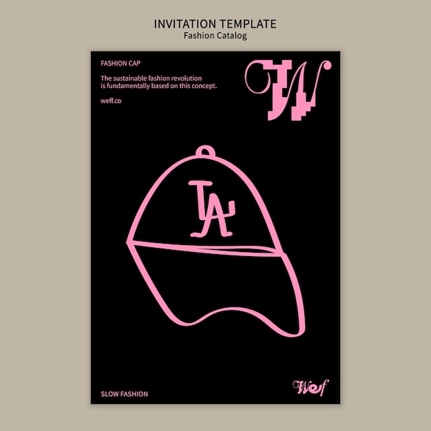 Modèle d'invitation au catalogue de mode à design plat