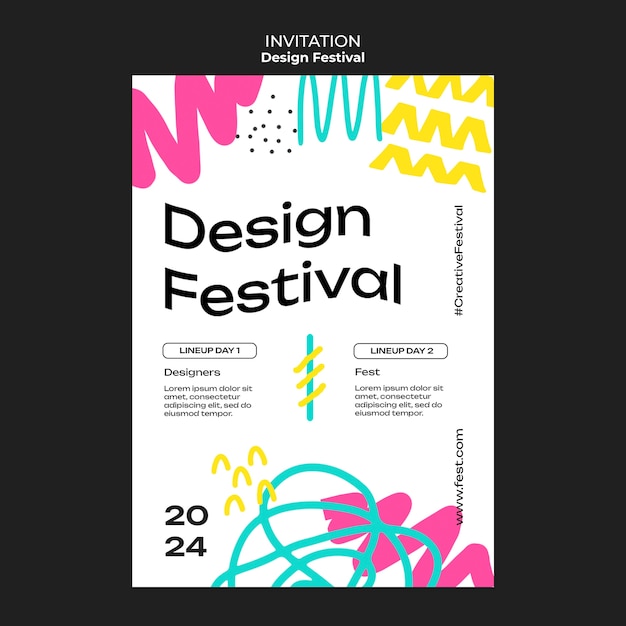 Modèle d'invitation au festival de conception