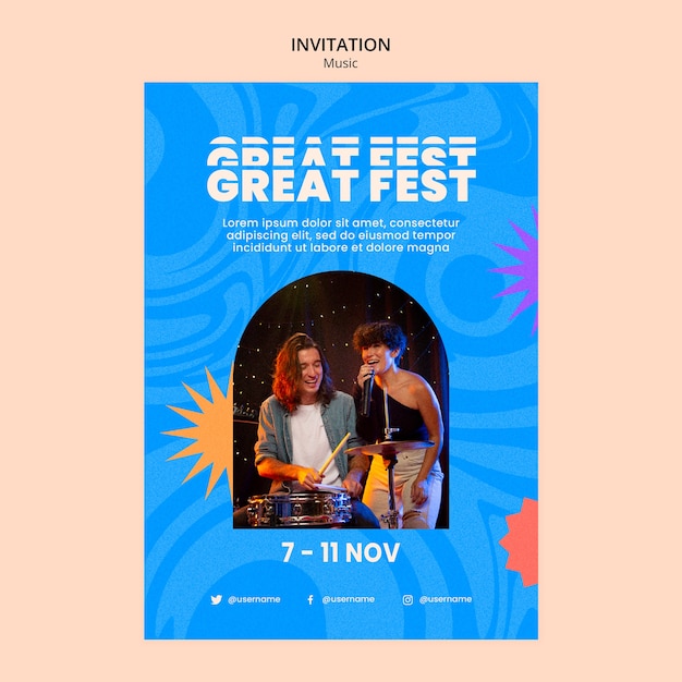 Modèle d'invitation au festival de musique