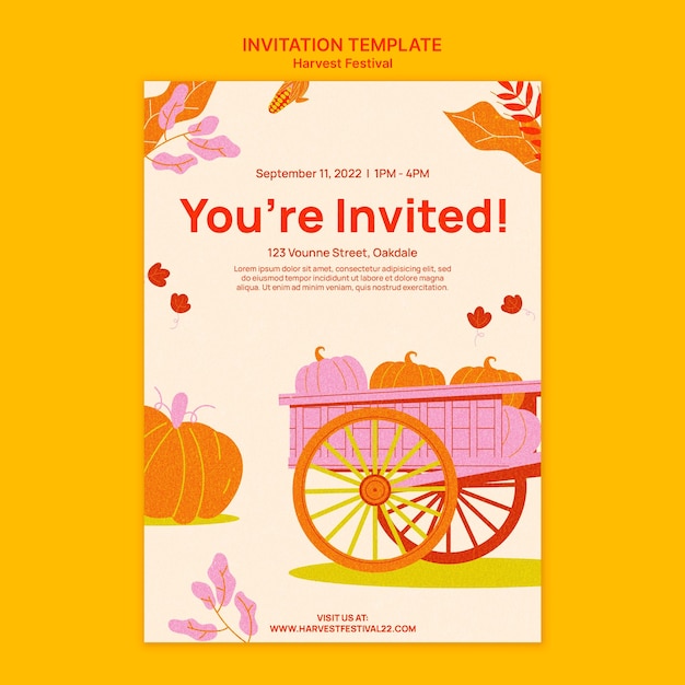 Modèle D'invitation Au Festival De La Récolte Avec Des Légumes