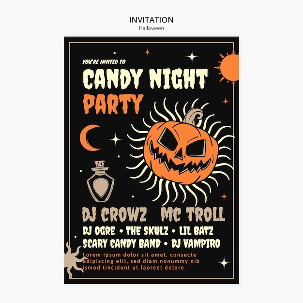 PSD modèle d'invitation à la célébration d'halloween