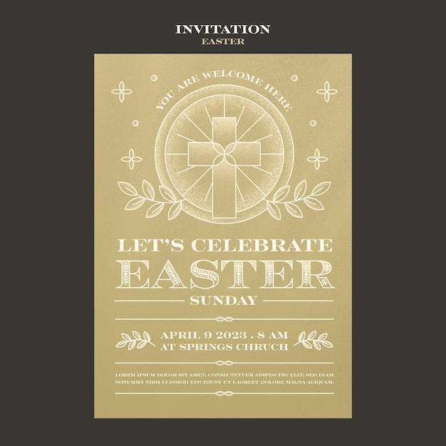 PSD modèle d'invitation à la célébration de pâques