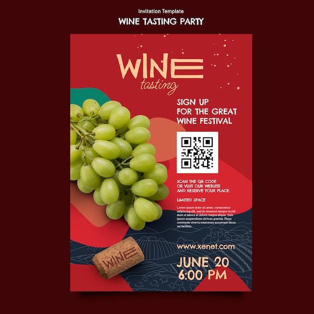 Modèle d'invitation à une dégustation de vin