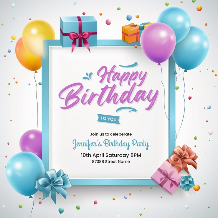PSD modèle d'invitation à une fête d'anniversaire
