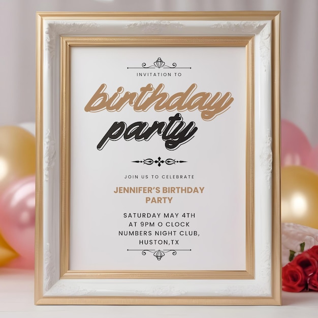 PSD modèle d'invitation à une fête d'anniversaire