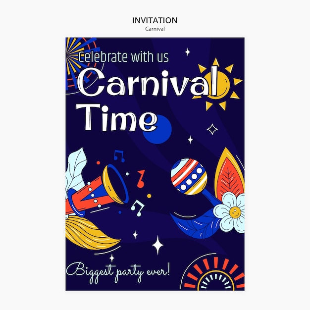 Modèle D'invitation à Une Fête De Carnaval