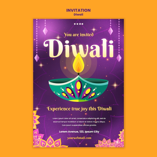 Modèle D'invitation à La Fête De Diwali