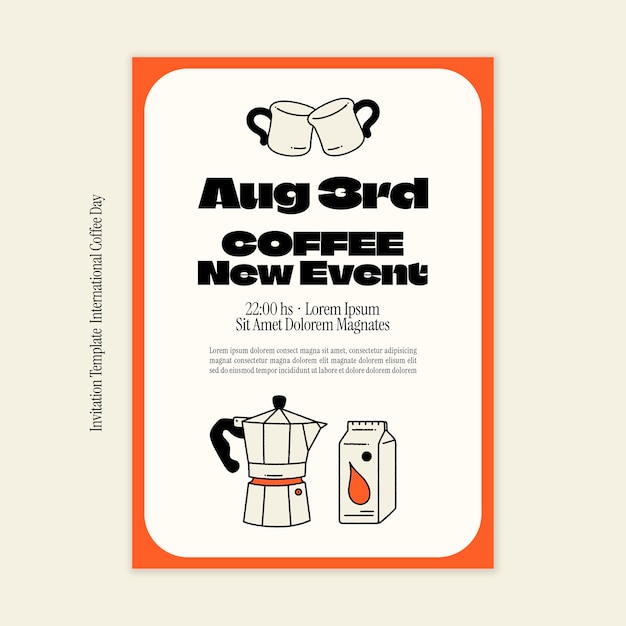 Modèle d'invitation à la journée internationale du café