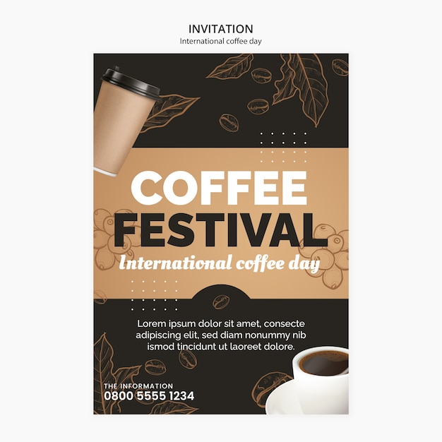 Modèle d'invitation à la journée internationale du café