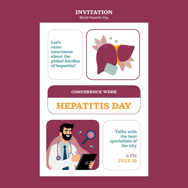 PSD modèle d'invitation à la journée mondiale de l'hépatite