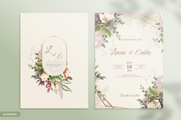 Modèle D'invitation De Mariage Avec Feuillage