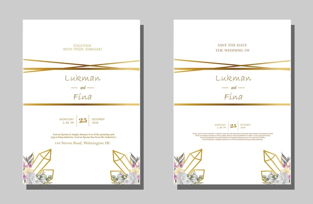 Modèle d'invitation de mariage de fiançailles élégant psd