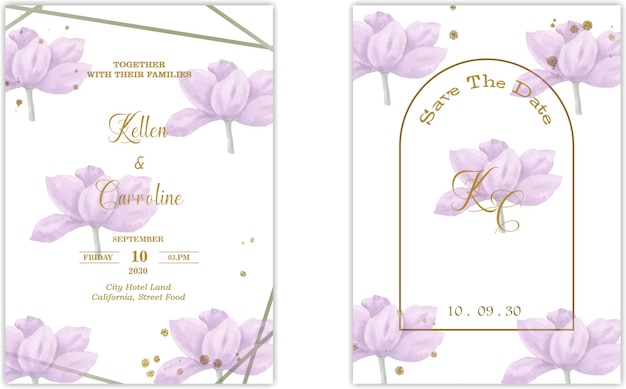 Modèle D'invitation De Mariage Avec Fleur De Cerisier Psd Premium
