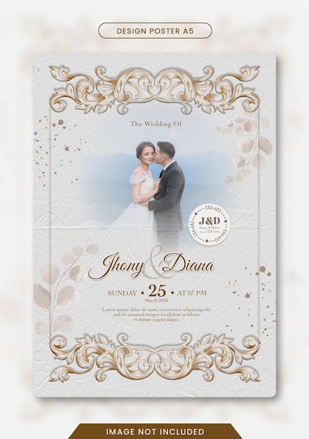 Modèle d'invitation de mariage avec des fleurs
