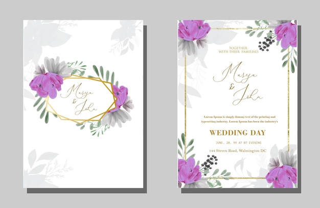 Modèle D'invitation De Mariage Floral Premium