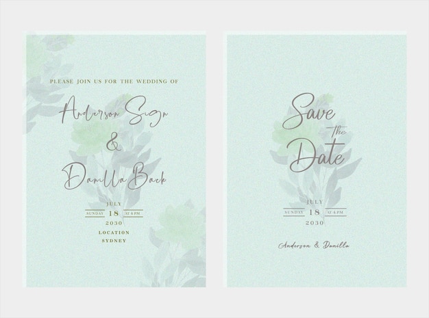 Modèle D'invitation De Mariage Floral Psd