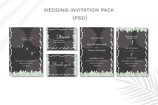 Modèle D'invitation De Mariage Floral Psd