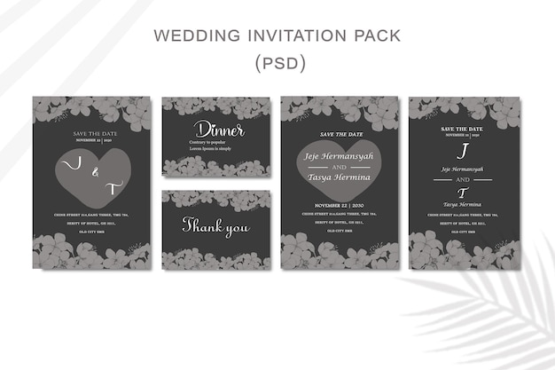 Modèle D'invitation De Mariage Floral Psd