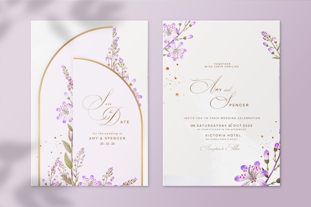 Modèle D'invitation De Mariage Avec Jacinthe Rose