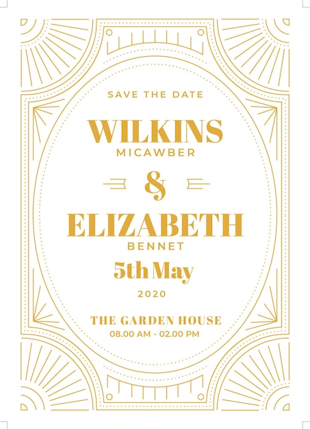 Modèle d'invitation de mariage minimaliste