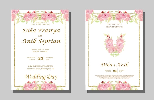 Modèle D'invitation De Mariage Avec Psd Premium