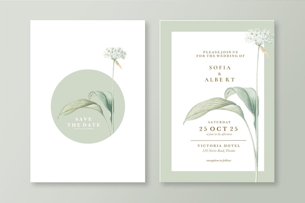 PSD modèle d'invitation de mariage vintage