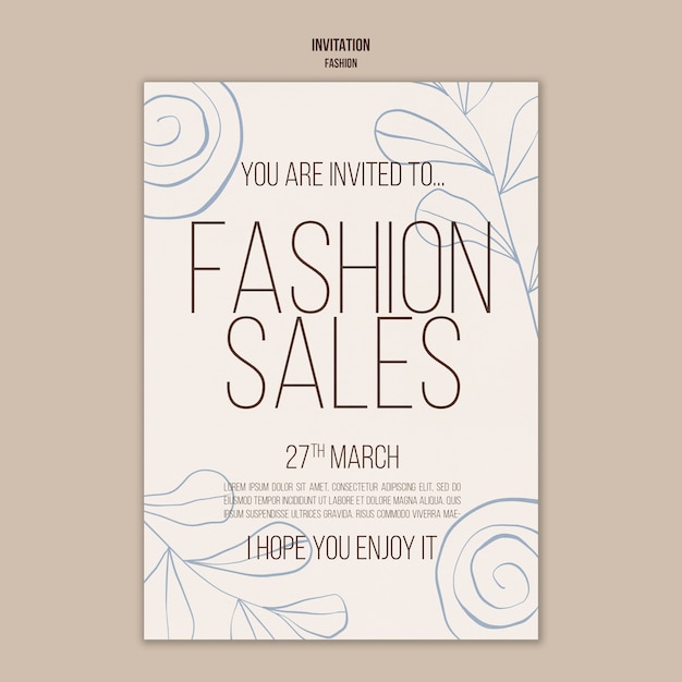 Modèle d'invitation à une nouvelle collection de mode