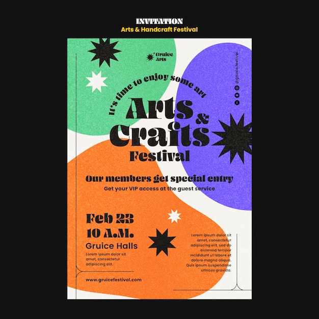 Modèle d'invitation pour les arts et l'artisanat
