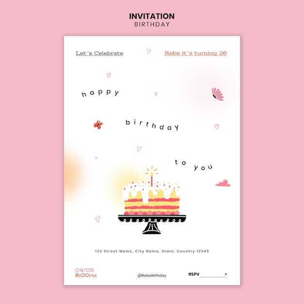 Modèle D'invitation Pour La Fête D'anniversaire