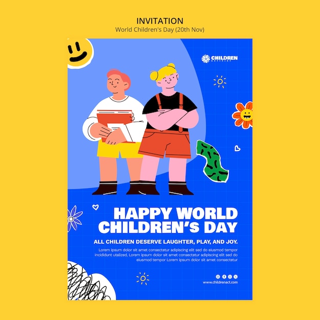PSD modèle d'invitation pour la journée mondiale de l'enfance