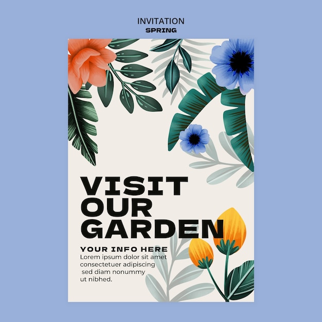 Modèle d'invitation pour la saison du printemps