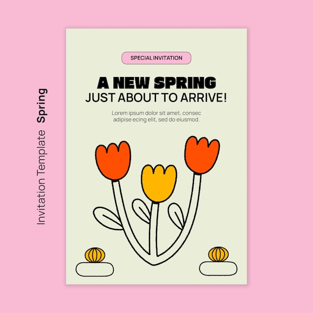 Modèle d'invitation pour la saison du printemps