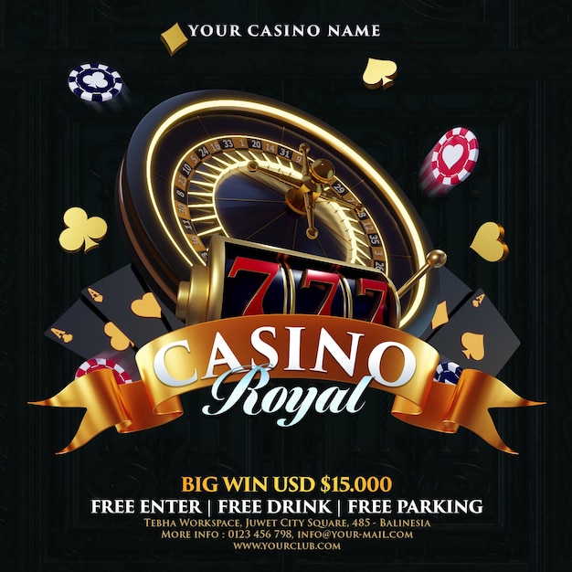 Modèle d'invitation à une publication sur les réseaux sociaux Casino Night