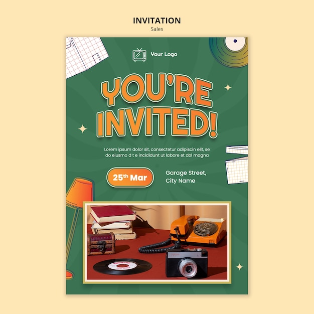 Modèle D'invitation à Une Remise Sur Les Ventes